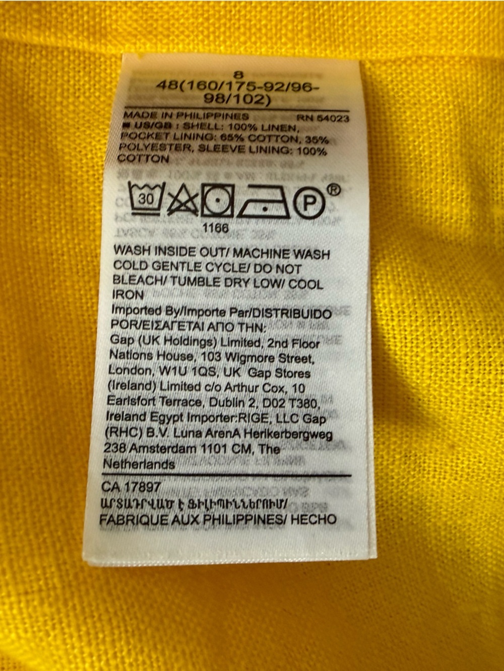 Banana Republic Vibrant Yellow Double-Breasted Linen Blazer - Picture 4 of 4